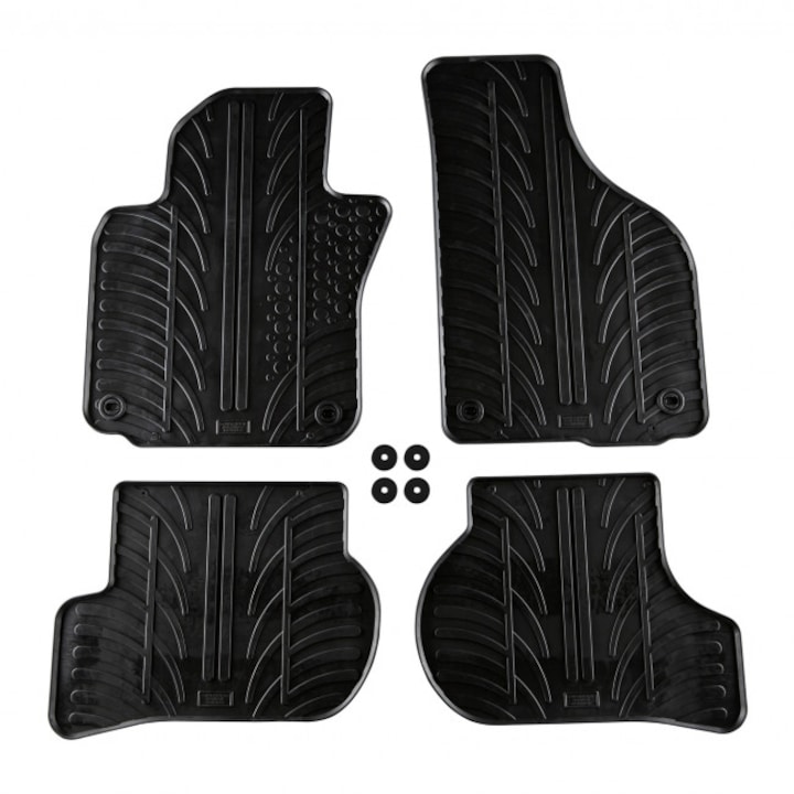 Гумени стелки Gledring съвместими с VW Golf V 2003-2009, Golf VI 2008-2013, Jetta 2007-2010, Scirocco 2008-2017, 4 части, черни
