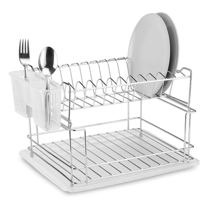 Uscator Metalic cu 2 Nivele pentru Vase 36x29x22cm