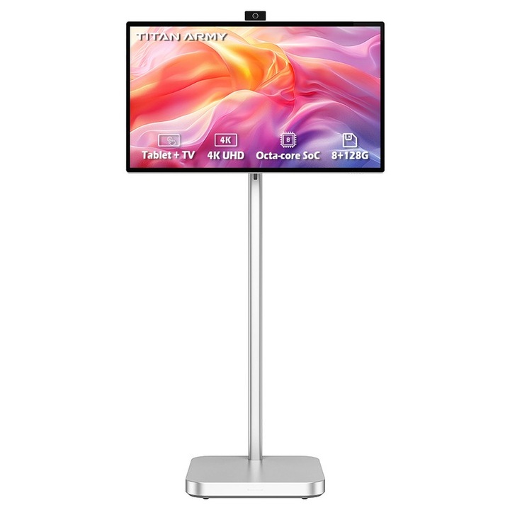 Okos Mobil Kijelző, Titan Army, V32D4U Pro, 32'', 3840x2160 UHD, Android 11, 8GB RAM, 128GB ROM, ezüst