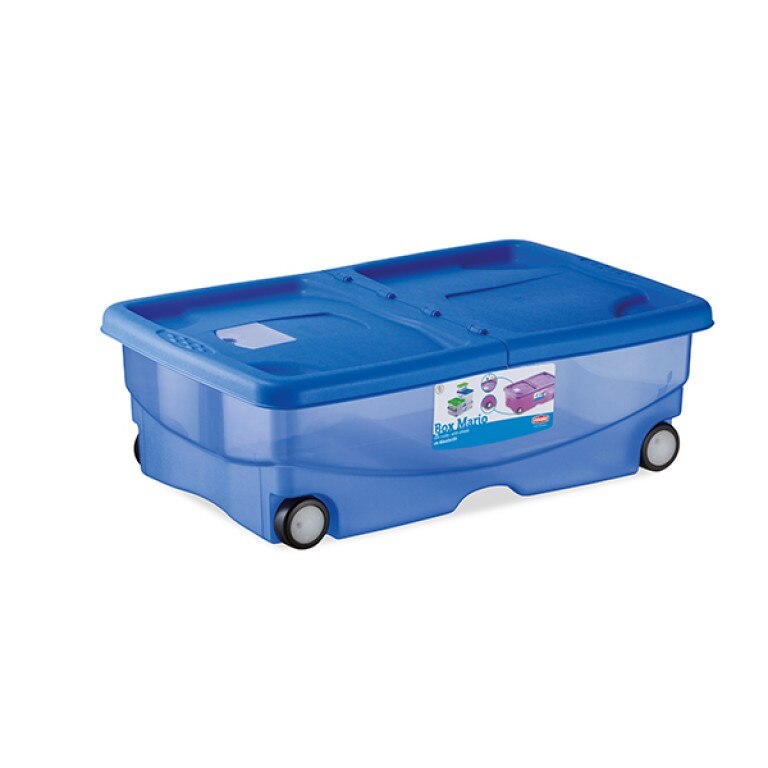 Cutie cu roti si capac STEFANPLAST SPA Mario Trendy, Plastic, Albastru, 26 L