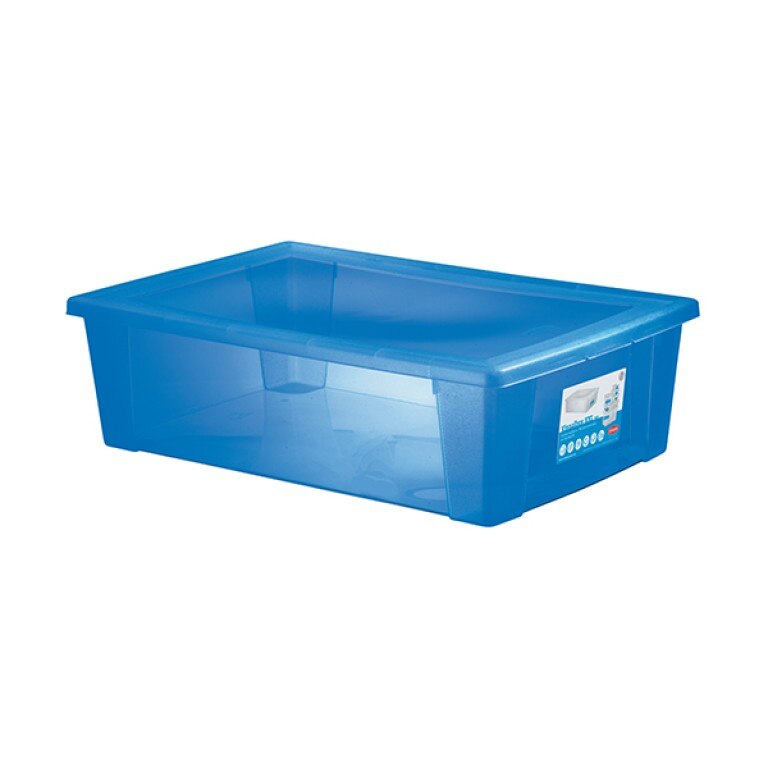 Cutie universala STEFANPLAST SPA, Visual Box XXL, 59x39x17cm, 30l, Plastic, Albastru/Transparent
