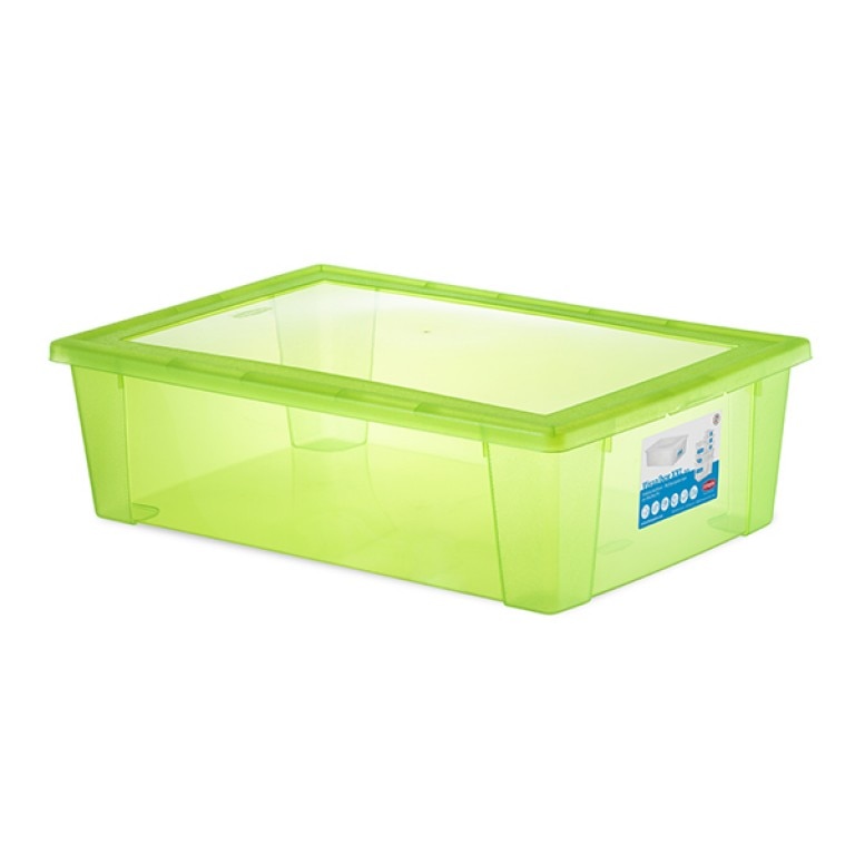 Cutie universala STEFANPLAST SPA, Visual Box XXL, 59x39x17cm, 30l, Plastic, Verde/Transparent