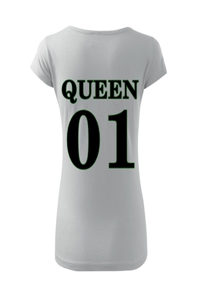 Tricou Dama Queen e-textilbrom, bumbac, S, alb, Alb, S