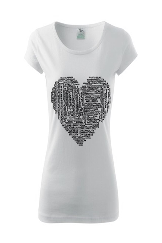 Tricou Dama Personalizat „Healthy Lifestyle”, e-textilbrom, bumbac, marime S, culoare alb
