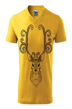 Tricou Barbati Personalizat „Cerb”, e-textilbrom, bumbac, marime S, culoare galben Tricou Barbati Personalizat „Cerb”, e-textilbrom, bumbac, marime S, culoare galben
