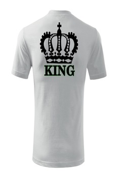 Tricou BARBATI Personalizat „KING”, e-textilbrom, bumbac, marime S, culoare alb Tricou BARBATI Personalizat „KING”, e-textilbrom, bumbac, marime S, culoare alb