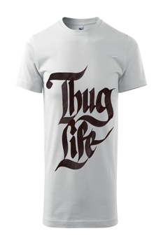 Tricou Barbati Personalizat „Thug life, nu iese fum”, e-textilbrom, bumbac, marime M/L, culoare alb Tricou Barbati Personalizat „Thug life, nu iese fum”, e-textilbrom, bumbac, marime M/L, culoare alb