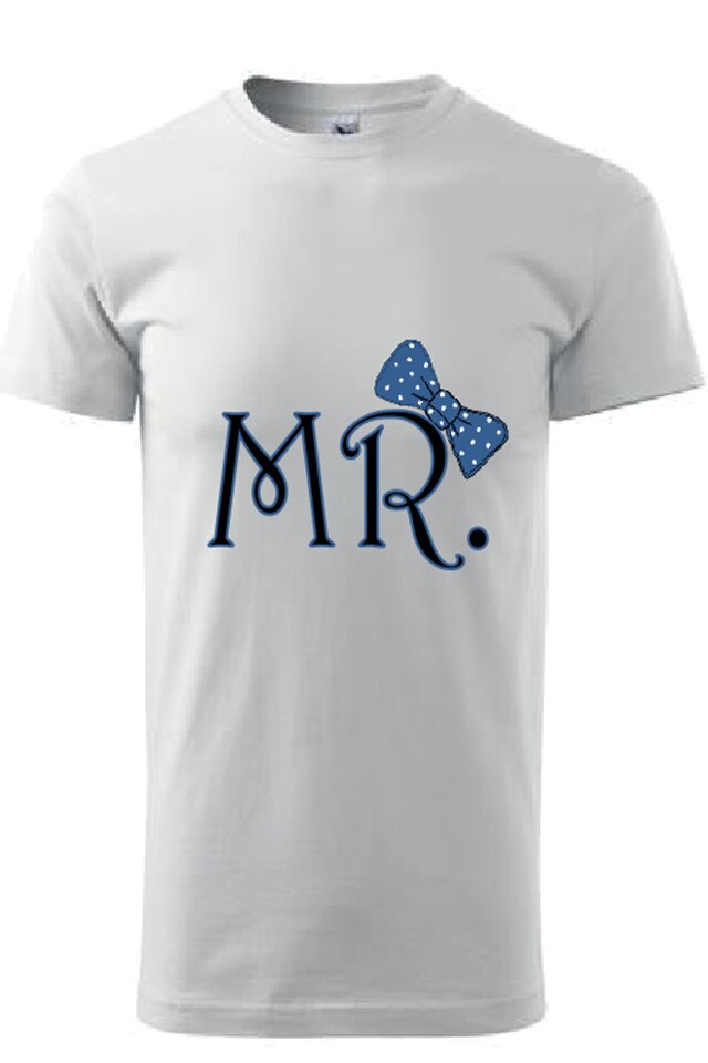 Tricou Barbati Personalizat „Mister”, e-textilbrom, bumbac, marime M/L, culoare alb