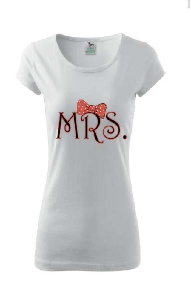 Tricou Dama Personalizat „Zodia MRS, e-textilbrom, bumbac, marime S-M, culoare alb