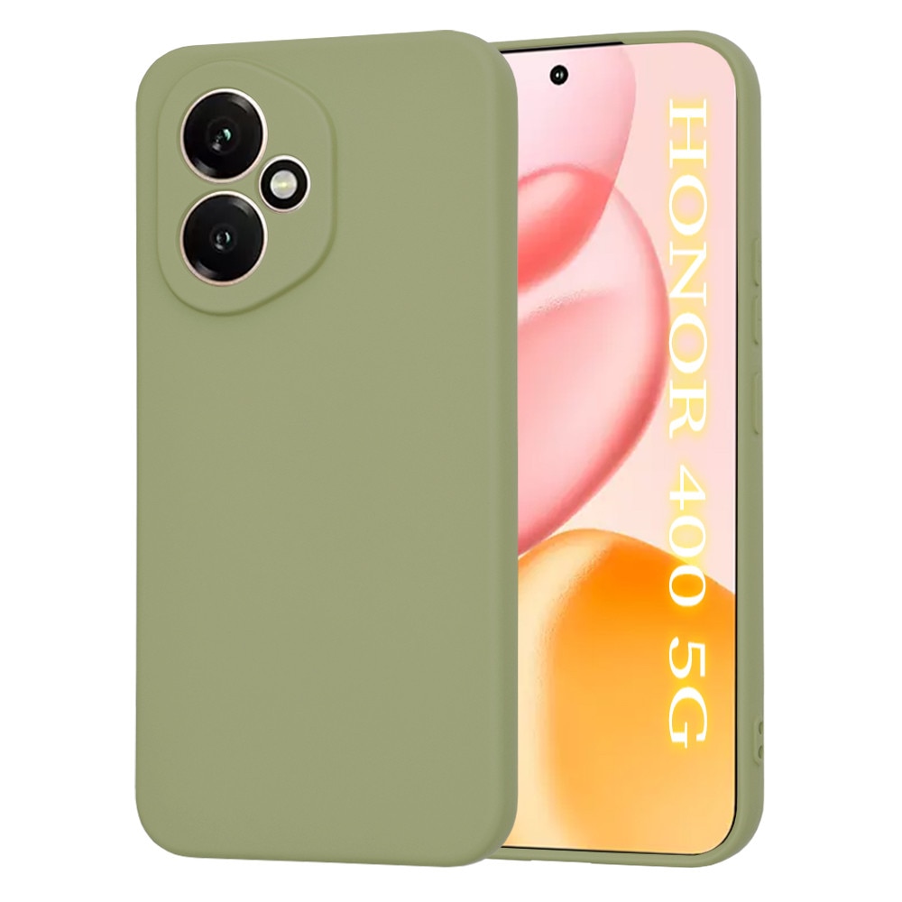 Husa pentru Honor 400 Liquid Silicone subtire captusita cu microfibra anti amprenta protectie camera foto Verde