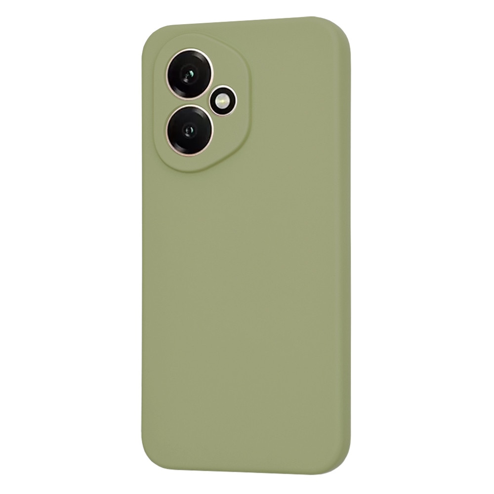 Husa pentru Honor 400 Liquid Silicone subtire captusita cu microfibra anti amprenta protectie camera foto Verde
