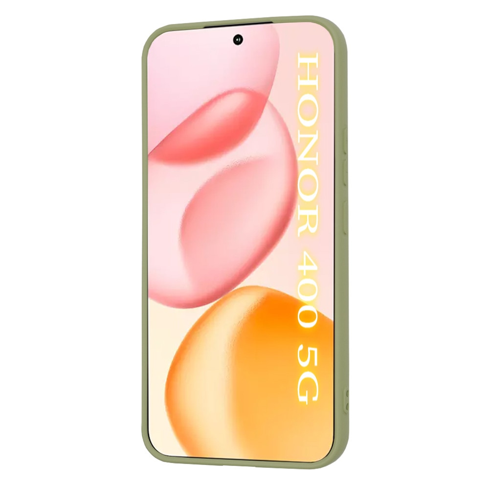 Husa pentru Honor 400 Liquid Silicone subtire captusita cu microfibra anti amprenta protectie camera foto Verde