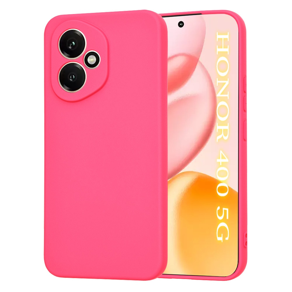 Husa pentru Honor 400, SKYDDAR INNOVATION, din Silicon Catifelat, SoftElegance, set cu sticker, Fucsia
