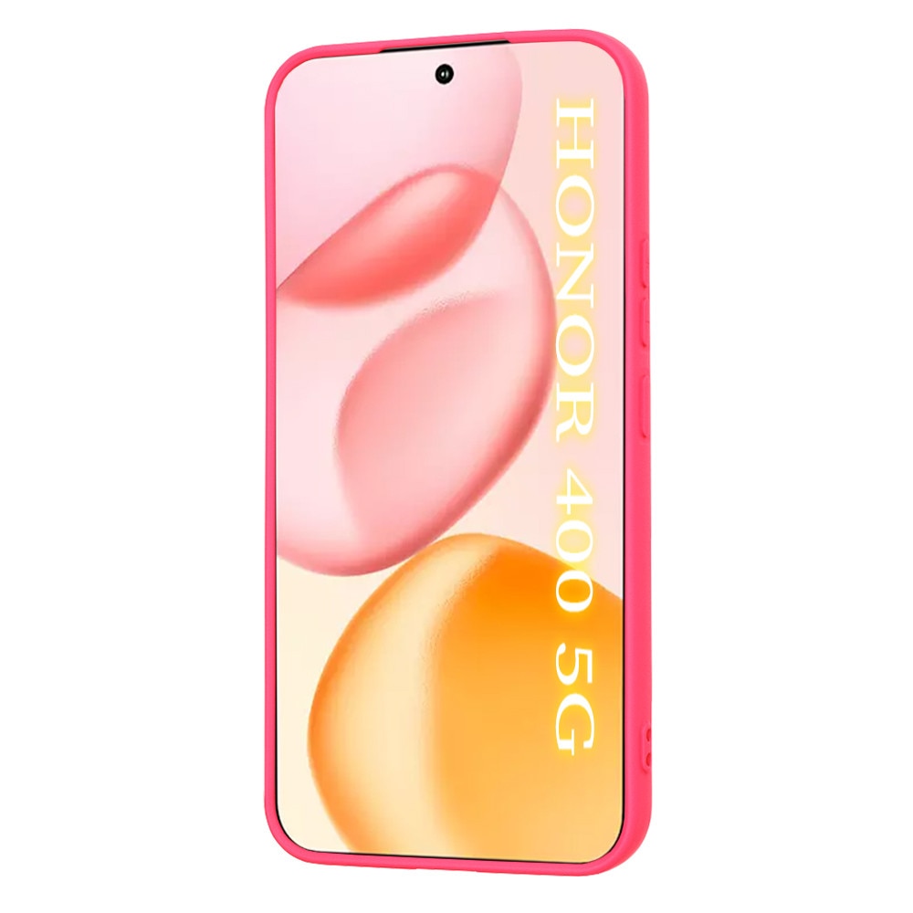 Husa pentru Honor 400, SKYDDAR INNOVATION, din Silicon Catifelat, SoftElegance, set cu sticker, Fucsia