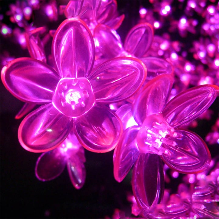 Sakura Napelemes LED izzósor, pink