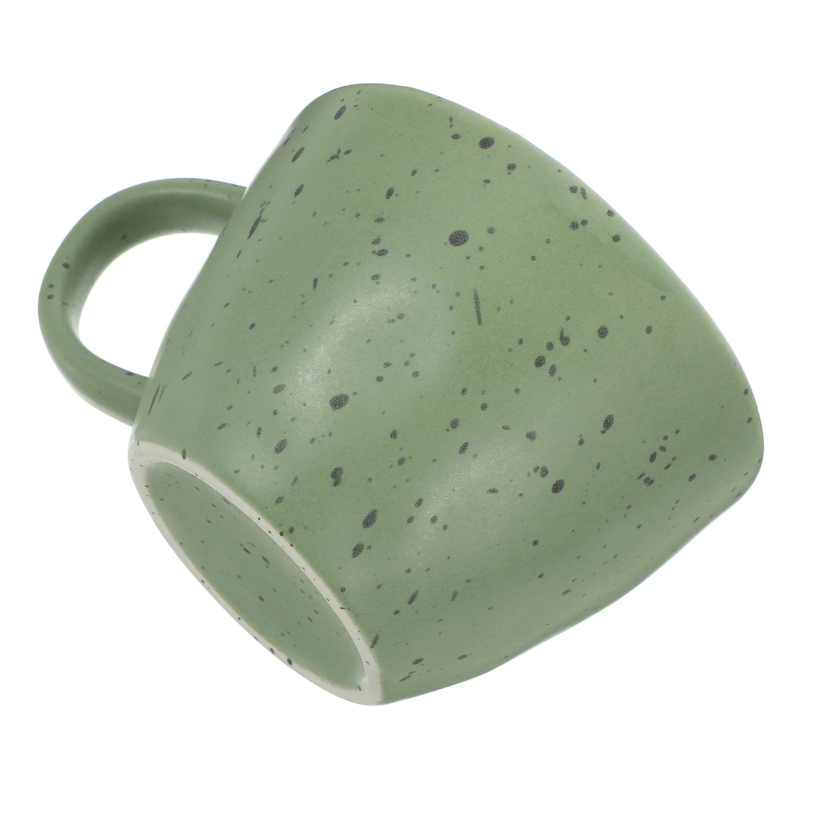 Cana ceramica verde inchis, 14.50x11.40x7.80cm, pentru cafea, ceai
