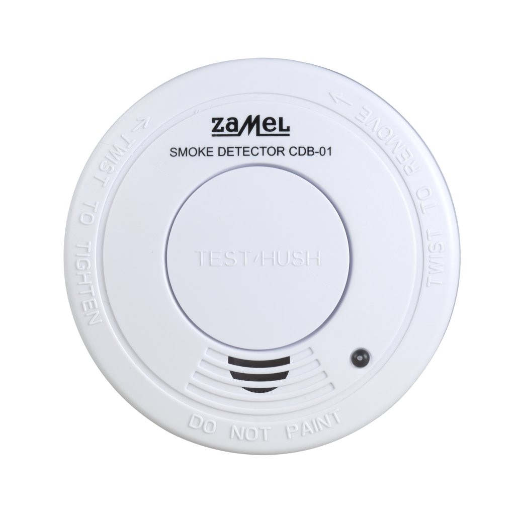 Senzor de fum Zamel CDB-01, 85 dB, 9 V, Alb
