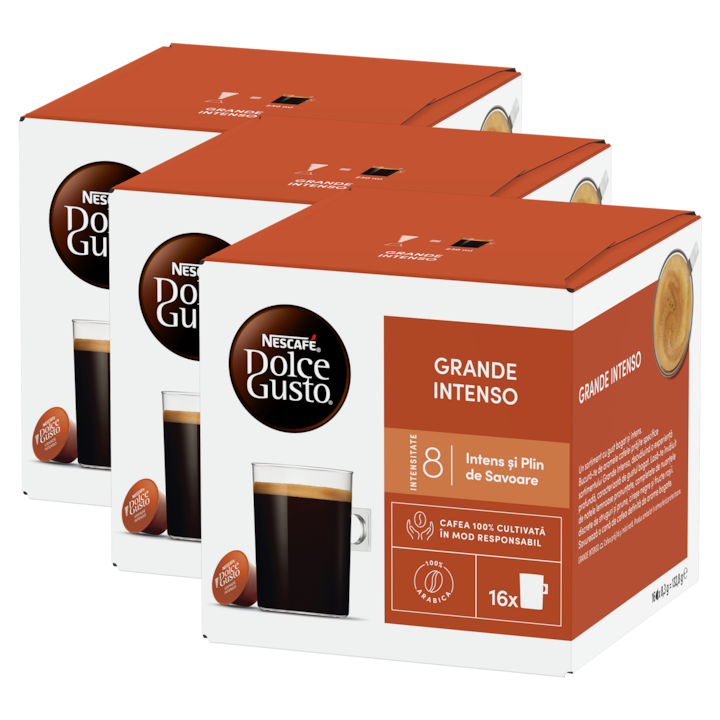 Комплект 3 x капсули Nescafé Dolce Gusto Grand Intenso, 48 капсули, 398.4 гр