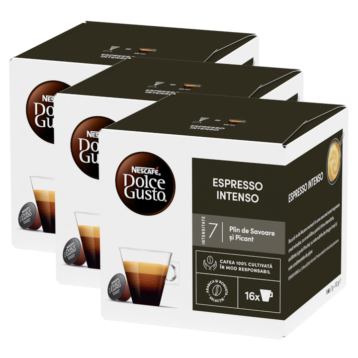 Комплект 3 x капсули Nescafé Dolce Gusto Espresso Intenso, 48 капсули, 336 гр