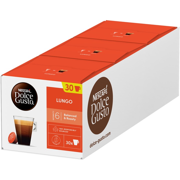 Комплект 3 x капсули Nescafé Dolce Gusto Lungo, 48 капсули, 268.8 гр