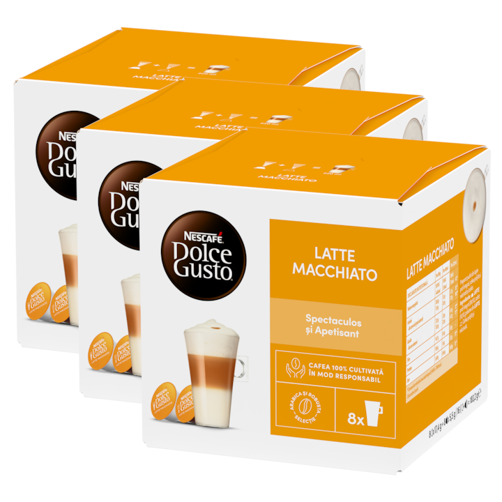 Комплект 3 x капсули Nescafé Dolce Gusto Latte Macchiato, 48 капсули, 549.6 гр
