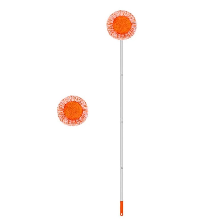 Mop reglabil YANYXR, rotativ 360°, microfibra portocaliu, 140x180cm