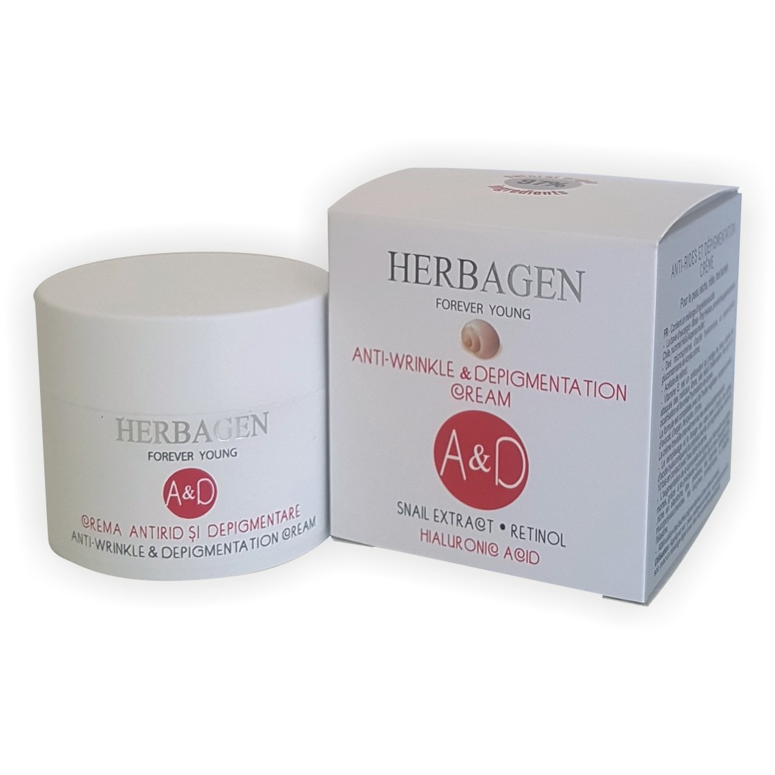 Crema antirid si depigmentare extract melc 50ml Herbagen