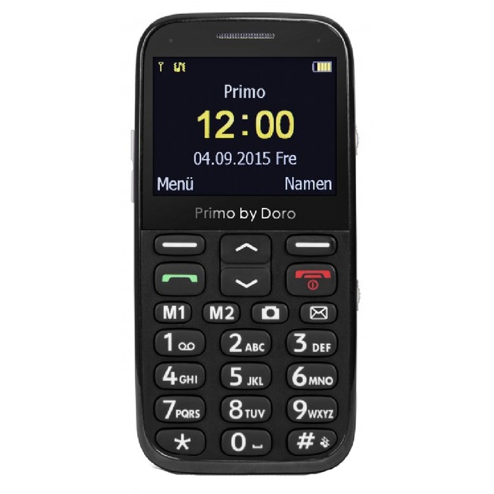 Doro Primo 366 mobiltelefon, Kártyafüggetlen, Fekete