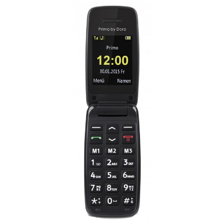 Doro Primo 401 mobiltelefon, Kártyafüggetlen, Fekete