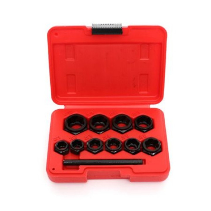 Set extractoare pentru suruburi rupte ,piulite ,prezoane deteriorate,uzate 10 piese ,Spo 9-19 mm