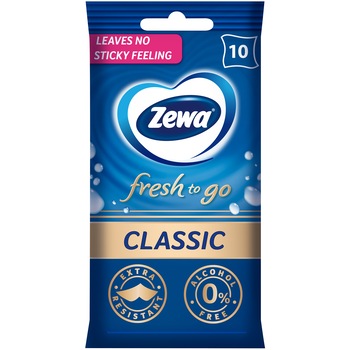 Servetele umede Zewa Fresh to go Classic, 10 bucati Servetele umede Zewa Fresh to go Classic, 10 bucati
