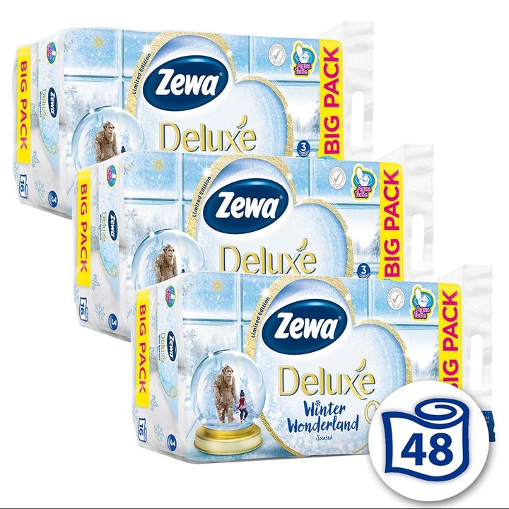 Zewa Deluxe 3 rétegű toalettpapír Limited Edition Joy of Flowers, 3x16 tekercs