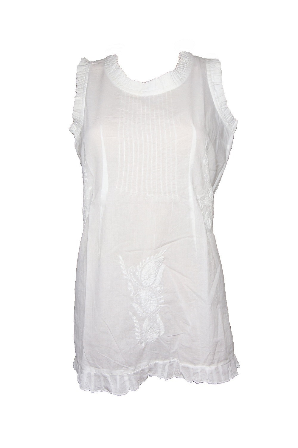 Bluza dama, culoarea alba, broderie, bumbac, marimea L (40)