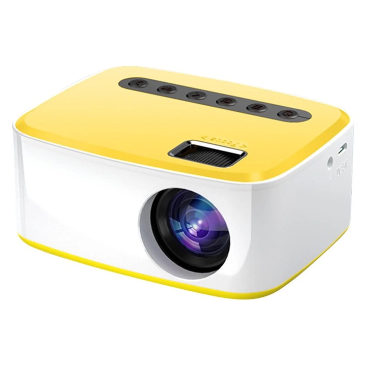Преносим мини LED видео проектор 1080P, HDMI, USB, пълен комплект