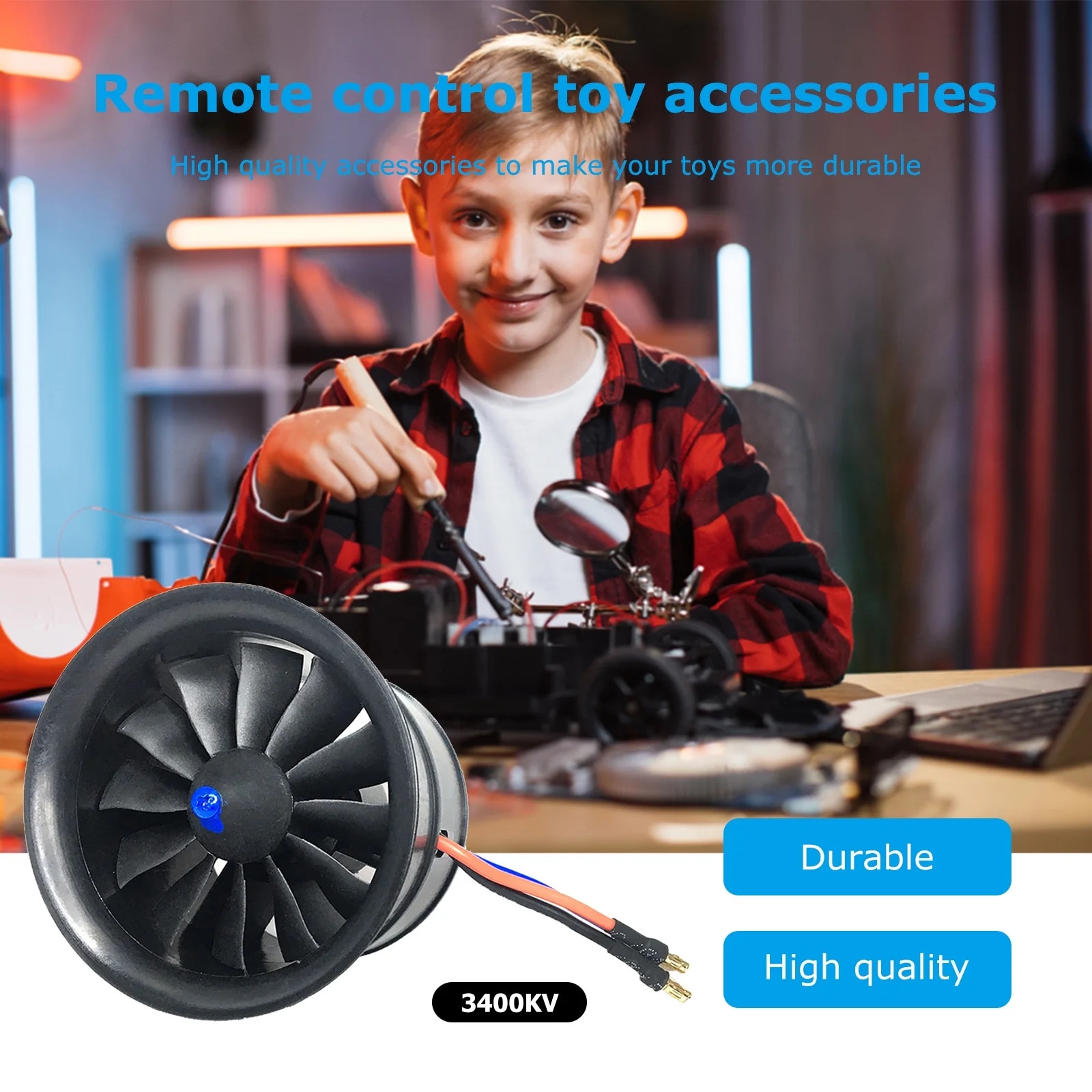 Ventilator EDF 70mm, 3400KV/2300KV, 12 palete, pentru aeronave RC