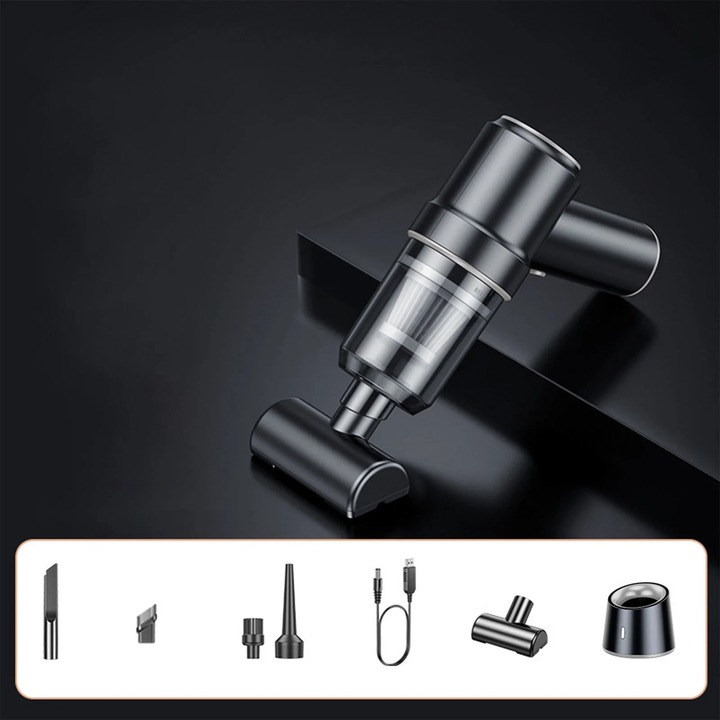 Aspirator portabil YANYXR multifunctional 120W negru 18x15.8x6.6cm