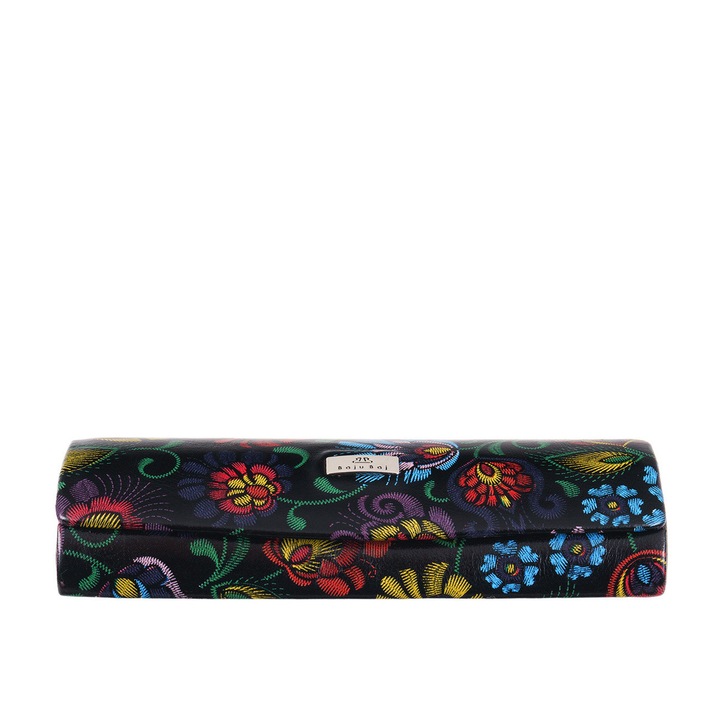 Etui pentru ochelari, BajuBaj, Piele naturala, Compact, Multicolor