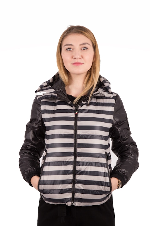 Yaluwear vízálló női kabát, kapucnival, Fekete/Szürke