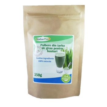 Pulbere (pudra) de Iarba De Grau Verde 250g Pulbere (pudra) de Iarba De Grau Verde 250g