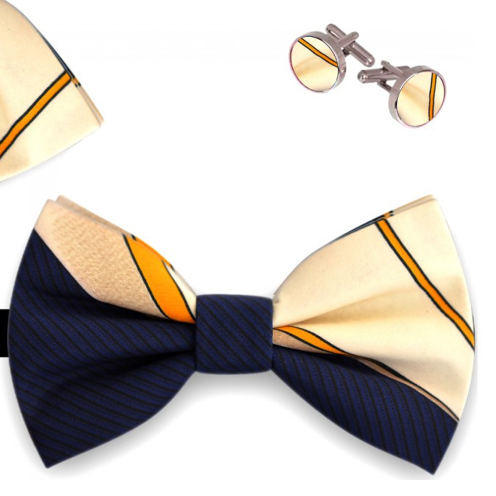 Set papion barbati, batista, butoni multicolor