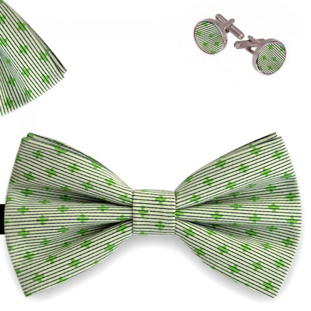 Set papion barbati, batista, butoni, gri, floral