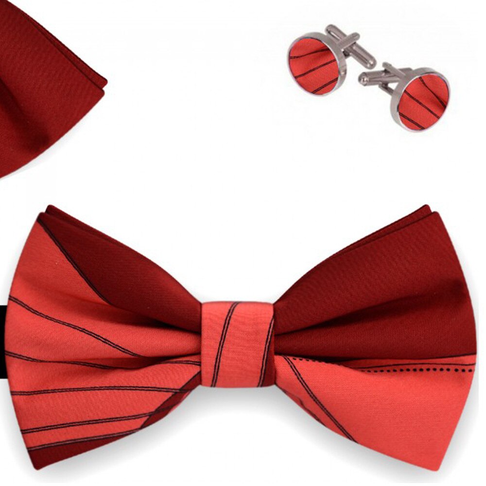 Set papion barbati, batista, butoni, visiniu, model dungi fine