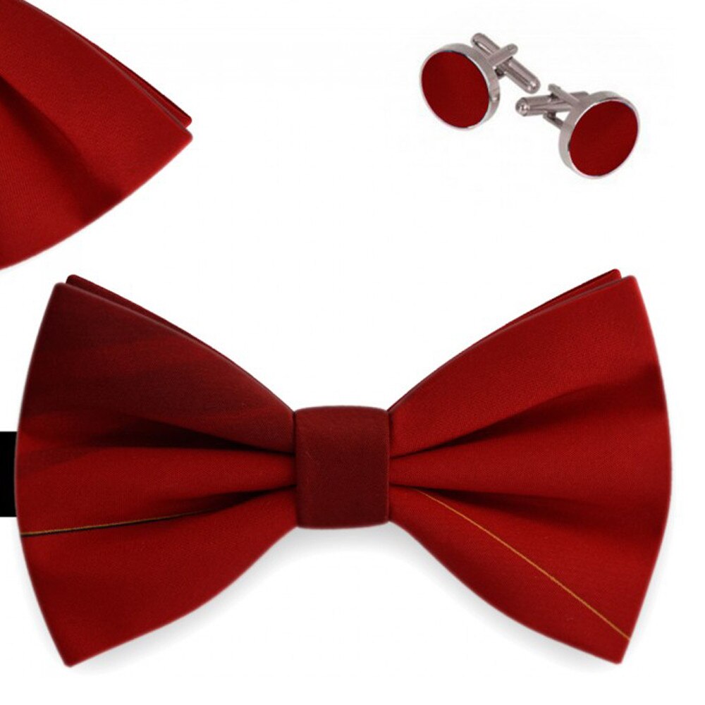 Set papion barbati, batista, butoni, rosu, degrade