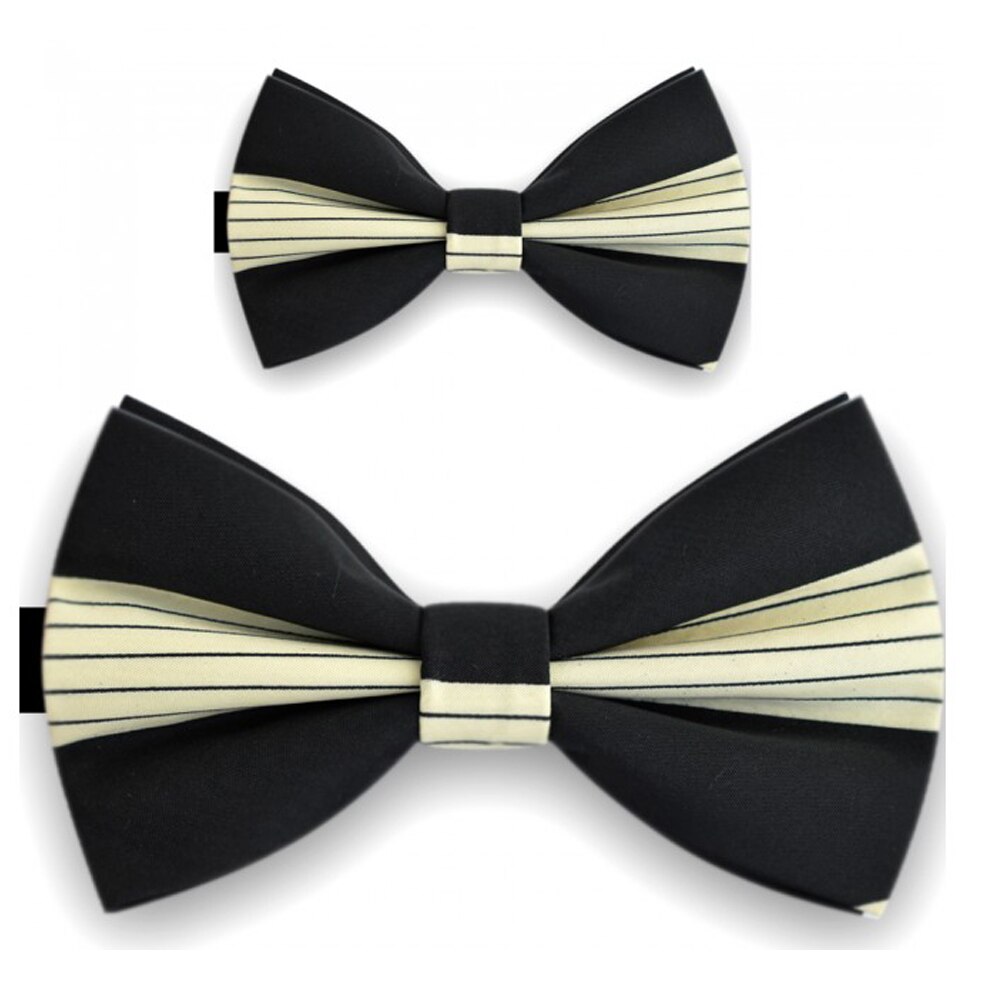 Papioane tata fiu, negru - bej, model dungi orizontale