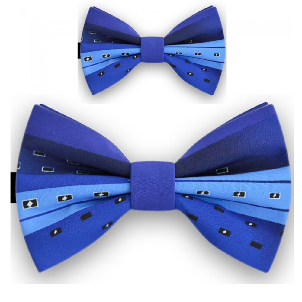 Papioane tata fiu, albastru, model geometric