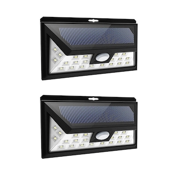 Set 2 lampi solare de perete cu senzor de miscare si lumina cu 24 leduri Set 2 lampi solare de perete cu senzor de miscare si lumina cu 24 leduri