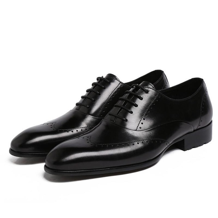 Pantofi barbatesti Pantofi Derby Star Black PDS-2, Negru, 45 EU