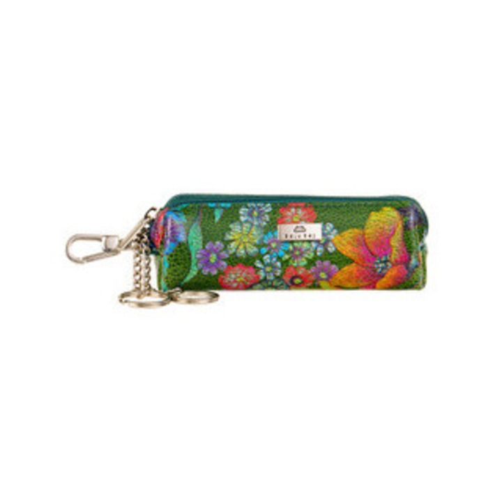 Etui pentru chei din piele naturala, BajuBaj, design modern, doua brelocuri, multicolor, dimensiuni compacte