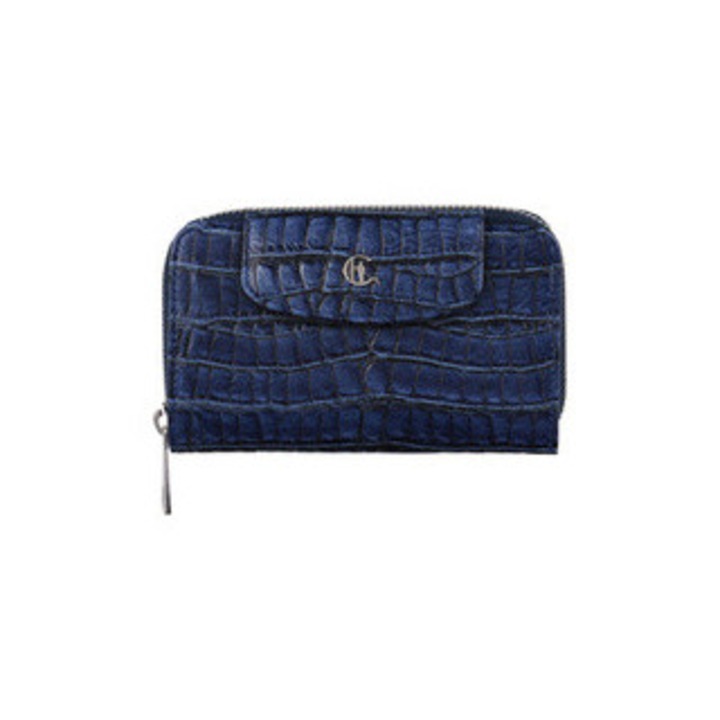 Portofel dama Canaletto din piele naturala granat cu model crocodil, 15 compartimente pentru carduri, protectie RFID