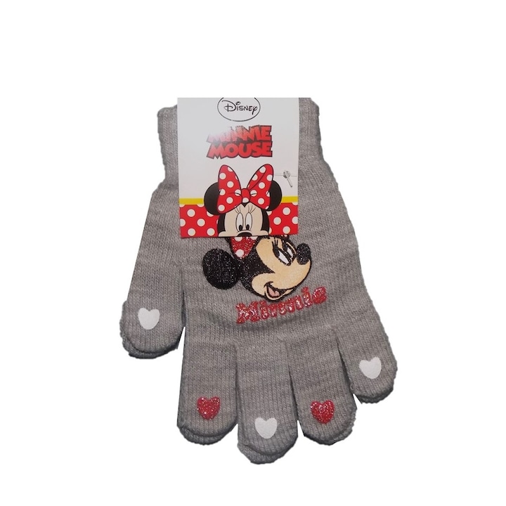 Manusi fete Minnie Mouse, Universala, Gri